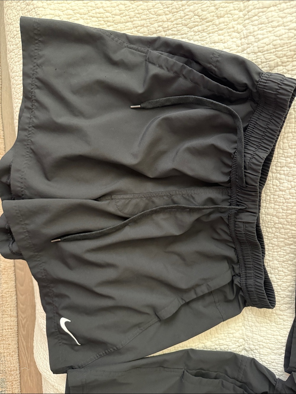 Nike Men's Black Athletic Shorts with Reflective Swoosh - Picture 2 of 8